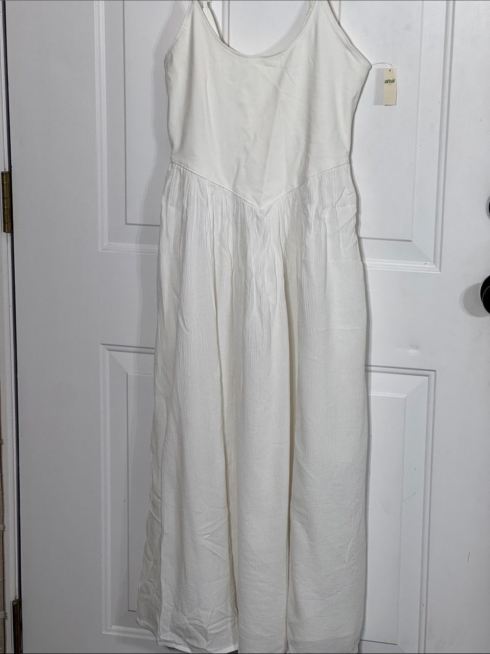 AERIE Cream Sleeveless Maxi Dress